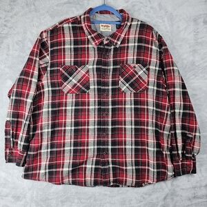Wrangler Plaid Long Sleeve Shirt Button Up Mens Size 3XL